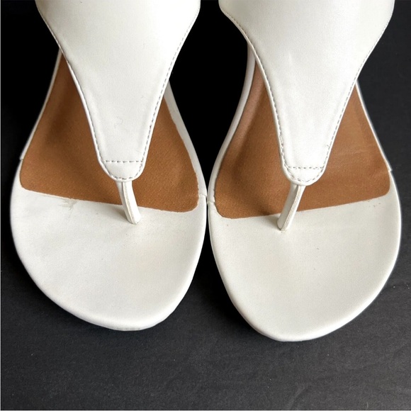 Croft & Barrow White thong Wedge Heel Slingback Sandal Shoe Women's Size 8 EUC - Picture 12 of 12